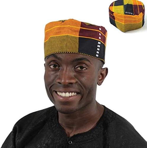 Cultura Royals Unissex Bordado Kente Kufi Hat Style 3: Impressão para todas as ocasiões. Um tamanho regular