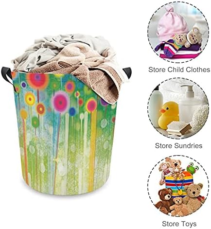 Cesto de lavanderia de foduoduo cesto de aquarela cesto de roupa com alças cesto cesto de roupas sujas para quarto, banheiro, livro