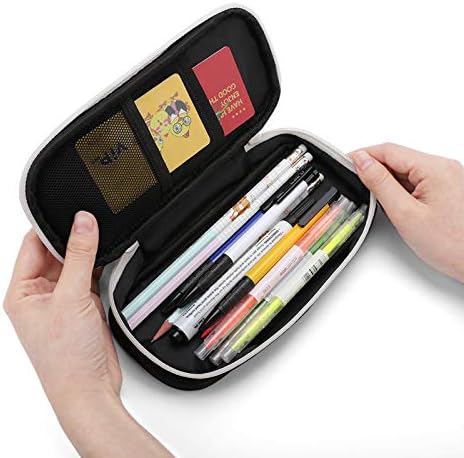 Guita de rocha em chamas Pen Case Pen Case Bolsa de caneta portátil Com Zip Travel Makeup Bag Organizadores de papelaria