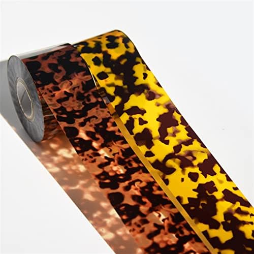 1Roll 100m*4cm Tortoisshell unhas Fomeiras Amber Design Transferência translúcida Filme de papel alumínio envolve as unhas Manicure Diy Decor Creme Luxo Coréia DIY