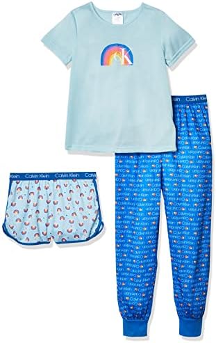 Calvin Klein Girls Sleepwear T-shirt e pj shorts e pijama calça