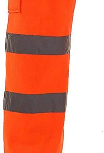 Calças de carga de trabalho rodoviário para homens de segurança de alta visibilidade de alta visibilidade Fita de fita com bolsos calças de chuva de segurança