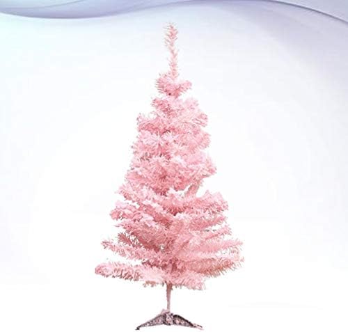 Árvore de decoração de Natal AMOSFUN Flocking Creative Pink Tree Decorativa Artificial Artificial Indoor Árvore de Christmas