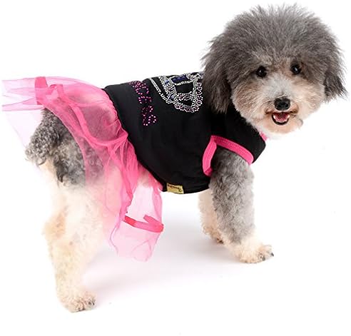 Ranphy Rhinestone Princess Dog Dress Lace Tutu Vest Skirt para pequeno cão de cachorro