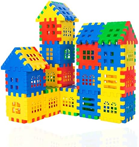 Bloqueios de construção interligados-crianças de 70 peças para crianças e crianças-conjunto de brinquedos divertidos
