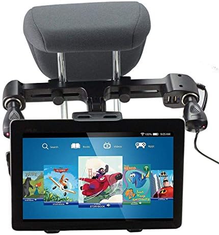 Navitech USB Port 4.2A Montagem do apoio de cabeça com carregador de carro integrado compatível com Swipe Slate Pro 10.1 Tablet