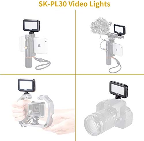 Luz de vídeo LED para câmera para iPhone, Sevenoak SK-PL30 30 LED BLIGNIMENT BLIGNIDO DE BLILIMENTO DE LIVENDA E CARRAÇÃO