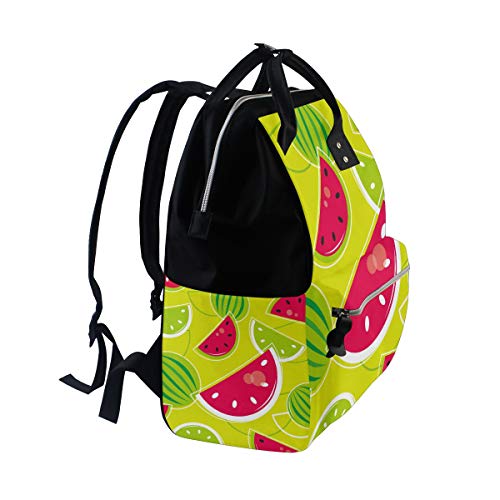 Mochila de fraldas de colourlife Mochila Fresh Melon Casual Daypack Multifuncional Sacos de fraldas