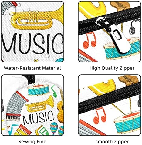 Musical Instruments Lápis Case Student Peike bolsa zíper bolsa de maquiagem de maquiagem Bolsa de cosméticos para