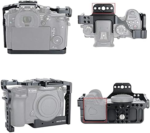 Kit de gaiola de câmera Niceyrig com a alça de queijo tapinha de sapato frio montagem NATA Compatível com Panasonic Lumix GH5/ GH5 II/ GH5S