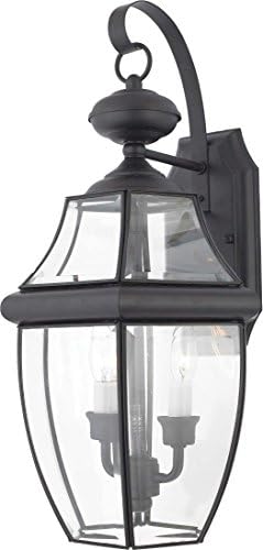 Quoizel NY8317K Newbury Outdoor Wall Lantern Mount Mount Lighting, 2 luz, 120 watts, Mystic Black