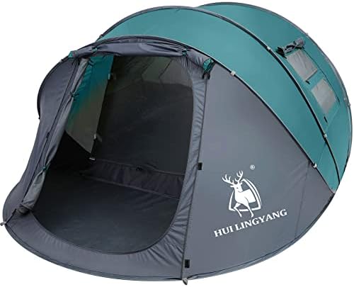 Tent de 6 pessoas Pop -up Easy, 12,5'x8.5'x53.5 '', configuração automática, impermeável, camada dupla, tendas familiares instantâneas para acampar, fazer caminhadas e viajar