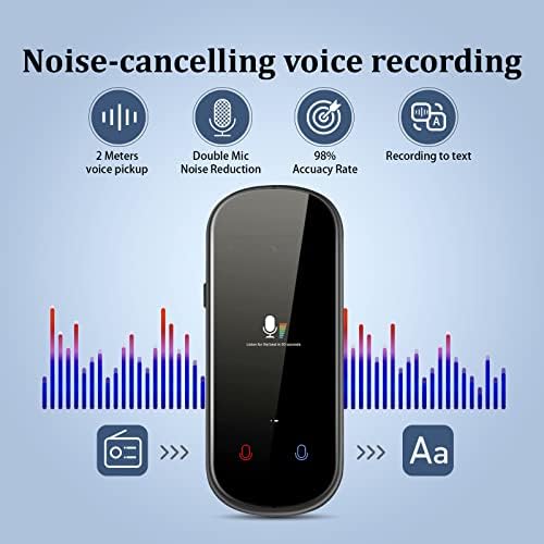 Dispositivo de tradutor de idioma instantâneo, Voz Smart Voice Bidirecional e Translator de bolso em tempo real, 109 idiomas suportados,