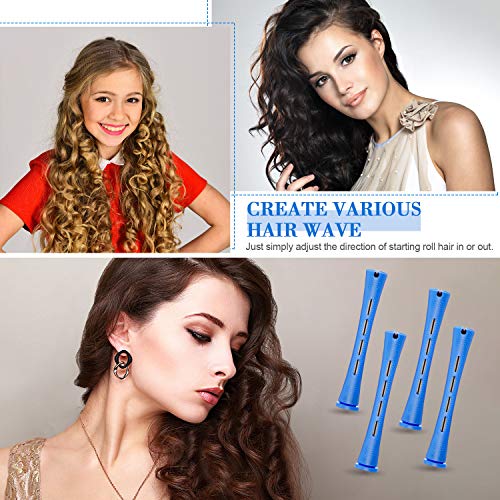 24 peças Hair perm hastes de ondas frias hastes de plástico hastes de permissão rolos de cabelo com aço pintail pente rato rato