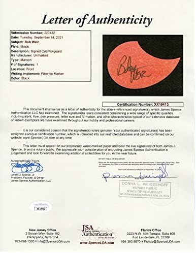 BOB WEIR assinou o Autograph Fender Brand Acoustic Guitar - Dead & Company Grateful Dead com Carta de Autenticidade