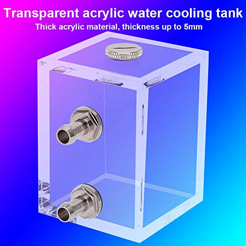 Tanque de resfriamento de água acrílica transparente de 200 ml, tanque de resfriamento de água com computador acrílico,
