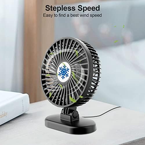 CC Store USB Desk Fan, 3 velocidades em um único botão, pequeno poderoso portátil silencioso, plug -in Power Fan, Ajuste Mini Fan para a mesa de escritório em casa