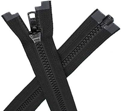16 Vislon Ski & Sport Zipper ~ ykk #5 plástico moldado ~ separando - 580 preto ~ feito nos EUA