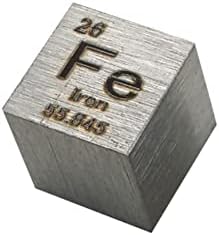 PONSDS CUBO METAL METAL 99,99% Tabela periódica gravada 10mm/0,39 polegadas A amostra de Fe para laboratório e coleta decorar