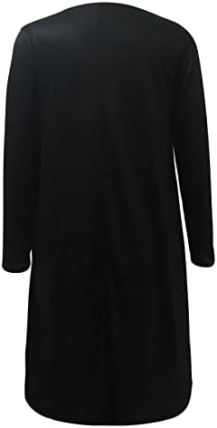 Vestidos Nokmopo para Mulheres 2023 Convidado de Casamento Fashion Fashion Casual Pullover redondo do pescoço Vestido de manga longa solta