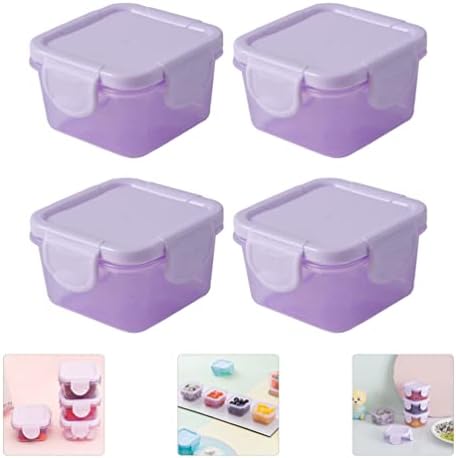 Caixas de armazenamento de frigoríneas de cabilock 4pcs caixas de especiarias plásticas Caixa de tempero Caixa de frutas
