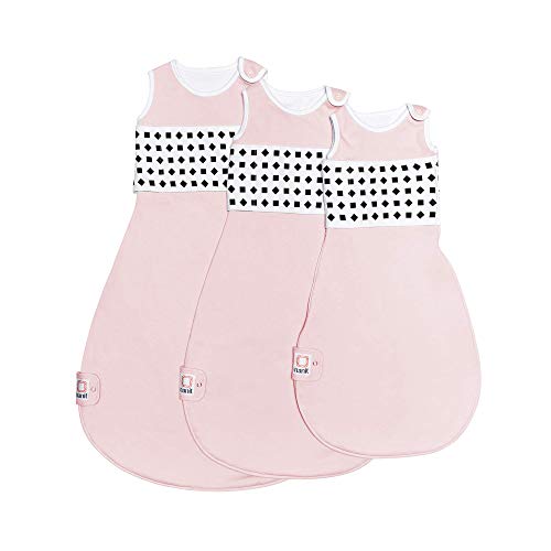 Saco de dormir para respiração de nanit- de algodão SACK SACK SLEEX-Funciona o monitor de bebê Pro para rastrear alertas de sensor de movimento respiratórios, tamanho real, tamanho pequeno, 3-6 meses, rosa corado