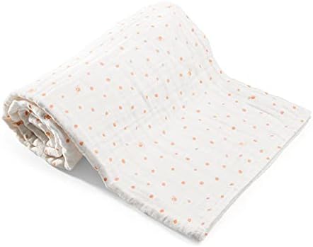 Stokke Blanket Muslin Cotton, abelha coral - cobertor de bebê macio, durável e respirável - lavável máquina - feito de algodão
