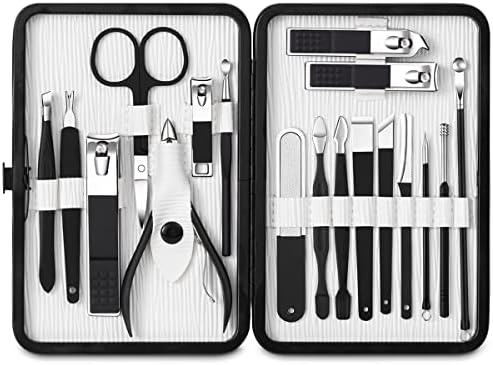 Hazels Kit de tesouras com cortador de unhas multifuncionais com cortador de unhas com estojo de deslocamento de aço inoxidável