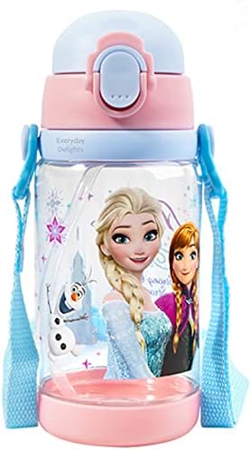 Delights todos os dias Frozen Elsa Anna Bottle Double Covers com palha e alça 520ml
