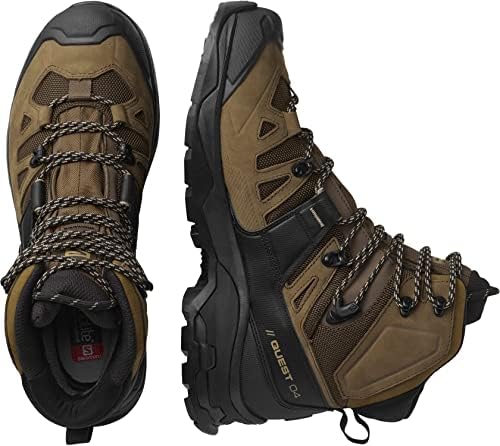 Salomon Quest 4 Gore-Tex Botas para homens escalando sapatos, palmeira deserta/preto/algas, 12