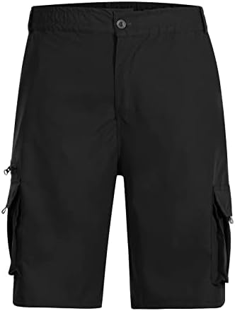 Cargo de verão masculino curto cintura elástica sólida multi-bolso esportes táticos militares ao ar livre shorts