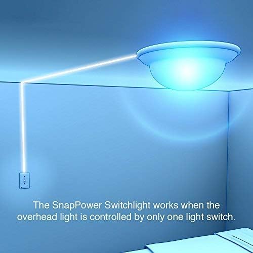 Snappower 2 Pack Switchlight - LED Night Light - Para interruptores de luz de um único - Placa do interruptor de luz com luzes noturnas