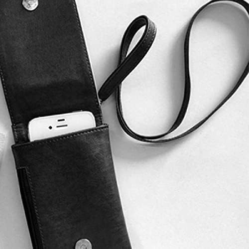 Dois chineses Phoenix Animal Circle Retrato Phone Wallet Purse pendurada bolsa móvel bolso preto