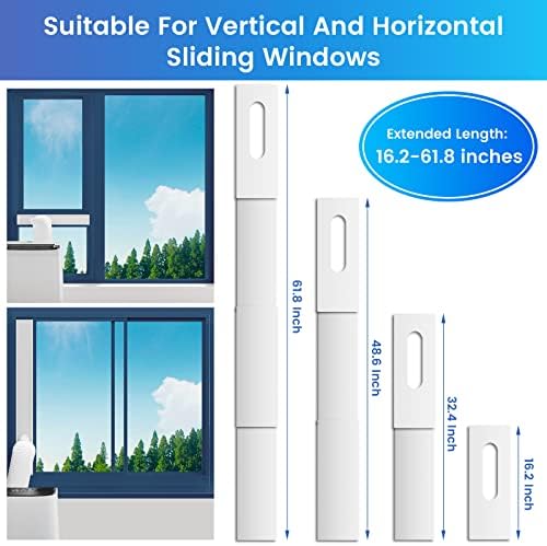 Kit de janela de ar condicionado portátil de DuracOlfort, kit de ventilação deslizante com acoplador para 5 polegadas de diâmetro universal lixo AC Mangueira de exaustão, até 61,8 polegadas