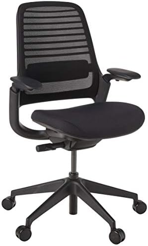 Cadeira de escritório da Série 1 da Steelcase 1, lançadores de carpete, preto