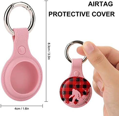 Bigfoot Buffalo Plaid Lua cheia de proteção de proteção compatível com o suporte do localizador anti-perdido de airtag com anel-chave