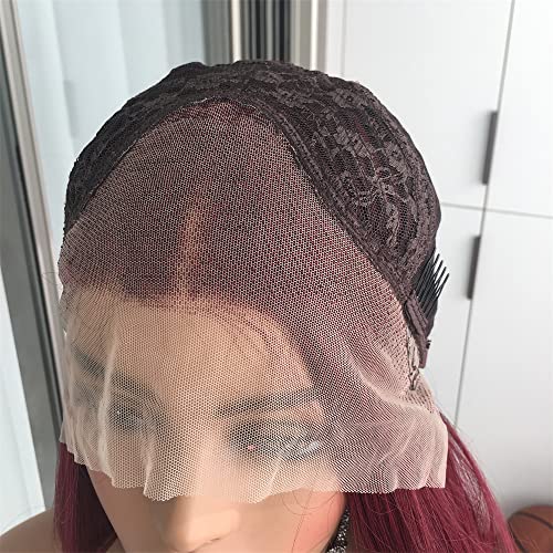 AISOM 99J Borgonha Lace Front Wigs para mulheres negras Onda corporal pré -arrancada Remy Red Hair Wigs Lace Frontal
