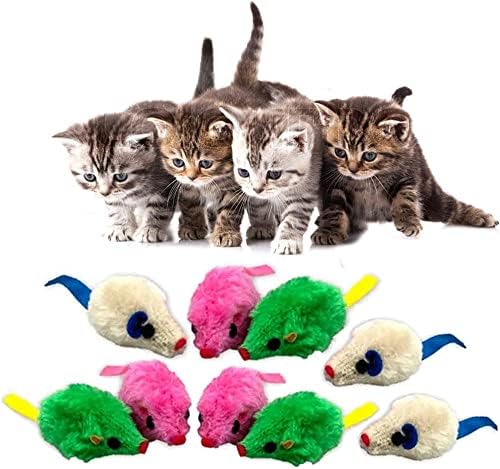 9 PCs Camundongos peludos de brinquedos interativos macios Catch mouse Play Pet Cat Exercício