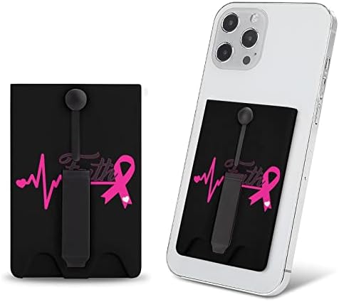 Faith Heartbeat Ribbon, câncer de mama adesivo de adesivo de cartão de aderência com pop -out stand dobrável kickstand com impressão de design
