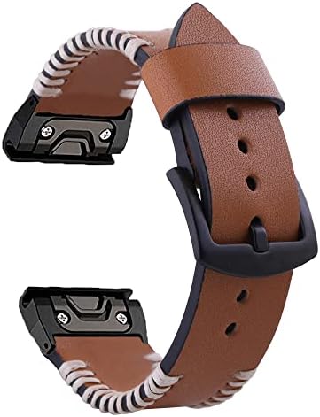 Faixa de couro djdlfa cinta de banda de relógio para Garmin Fenix ​​7 7x 5/5x Plus/6/6x Pro/Mk1/935 Smart Bracelet 22