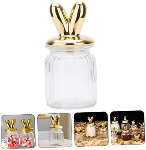 Nolitoy 2pcs vidro jar jar potas de biscoito com tampas de ornamento de vidro terrário de vidro com tampa Candy organizador