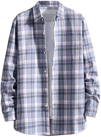 Camisa xadrez de lã de lã de lã de inverno masculino