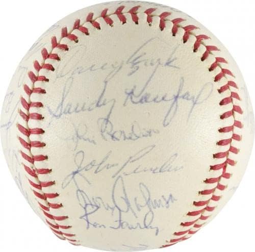 1965 Los Angeles Dodgers World Series Champs Team assinou Baseball Koufax PSA DNA - bolas de beisebol autografadas