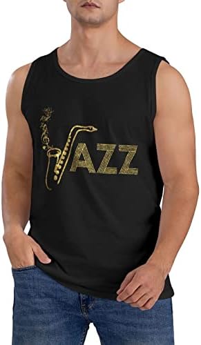 Tanque de algodão AllGobee Mens Tampa de jazz-saxofone-music camisetas atléticas de boxe camisetas de ginástica de ginástica