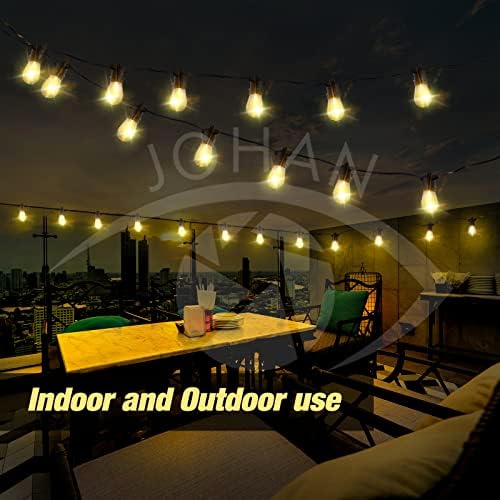 Ipstank Outdoor String Lights 50ft, luzes de cordas de quintal à prova d'água para luzes externas ao ar livre, luzes ao ar livre, luzes