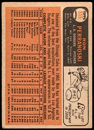 1966 Topps # 555 Ron Perranoski Los Angeles Dodgers Fair Dodgers