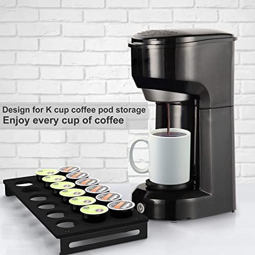 Tanicoo Wooden Coffee Power, K Copo Organizador para Counter, Organizador de Caes de Café Flato para 18 Pods Coffee