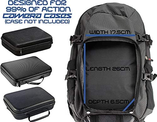 Backpack da câmera de ação da Navitech e kit de combinação de acessórios 8-em-1 com tira de tórax integrada-compatível com a câmera