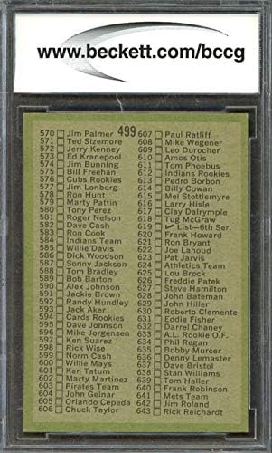 Lista de verificação Card 1971 Topps #499 BGS BCCG 9 Card.
