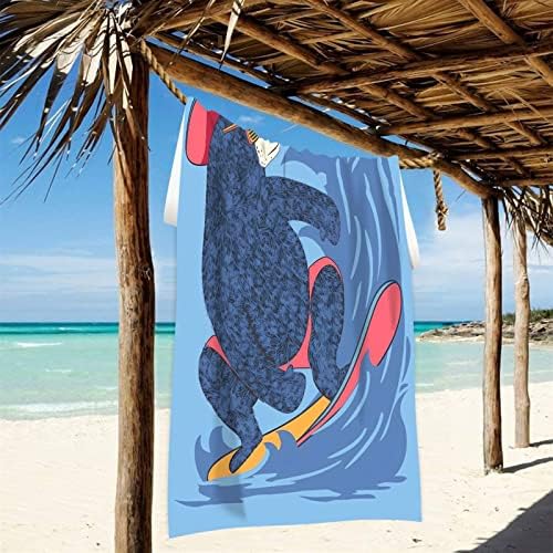 Toalhas de praia de urso jstel 30x60 polegadas, toalhas de banho de praia de urso toalhas de praia à prova de areia Toalha de piscina absorvente seco rápido para homens mulheres garoto, 1